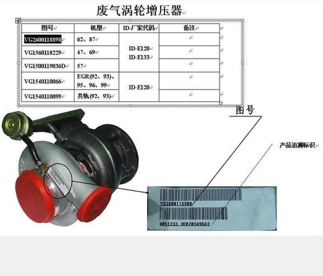 Compresseur de composants de carrosserie en acier ETS pour moteur Sinotruk HOWO Turbo Wd615.47 Vg1560118229